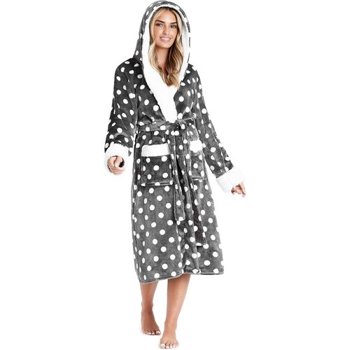 Robe De Chambre Femme,Peignoir À Capuche Super Doux En Polaire