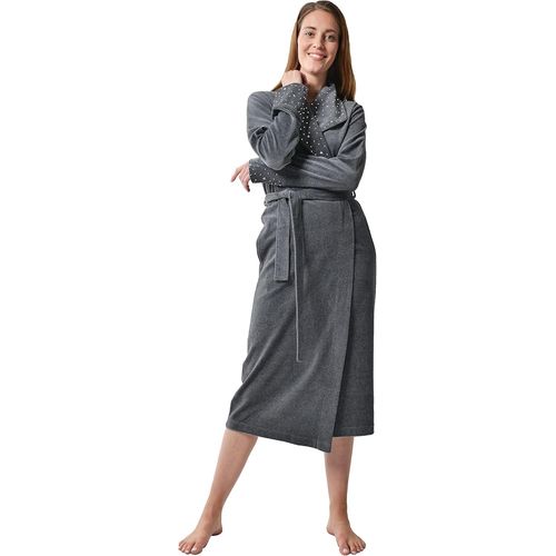 Femme Robe De Chambre Peignoir Velours Hiver Longue Peignoir De Bain Douce Microfibre Robe De Nuit