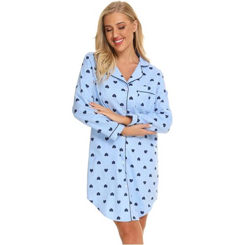 Chemise De Nuit En Coton À Manches Longues Pour Femmes,Pyjama Femme En Flanelle,Vêtements De Nuit Boutonnée Devant,Grandes Tailles