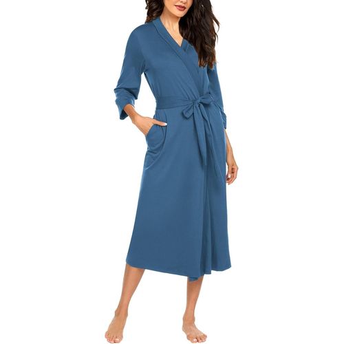 Peignoir Pour Femme Tissu Léger Manches 3/4 Casual Chemise De Nuit S-Xxl