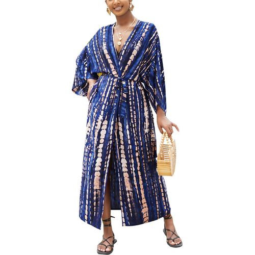 Femme Robe De Nuit Kimono Maxi Cache-Maillot Robe De Plage Bikini D'été