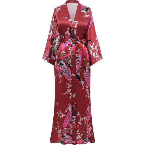 Kimono Robe De Nuit Femme Robe De Chambre Longue Robe De Nuit Peacock Kimono Long Chemise De Nuit Kimono 53""/135cm