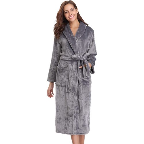 Robe De Chambre Polaire Femme,Peignoir Polaire À Capuche Femmes Chaude Et Doux Flanelle Pour Hiver Cadeau De Noël