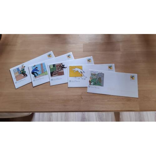Lot De 5 Enveloppes + 1 Timbre Tintin