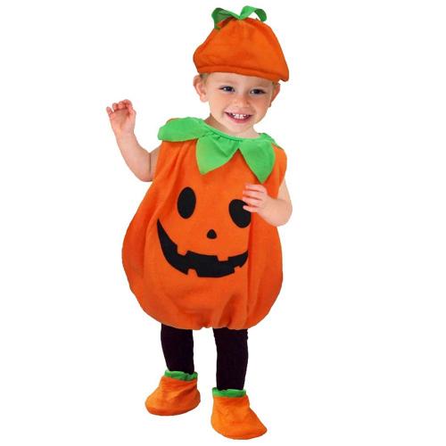 Costume De Citrouille D'halloween Pour Enfants Avec Chapeau Cosplay Pour Fille Garçon Vêtements De Fête Sur Scène 110 Cm