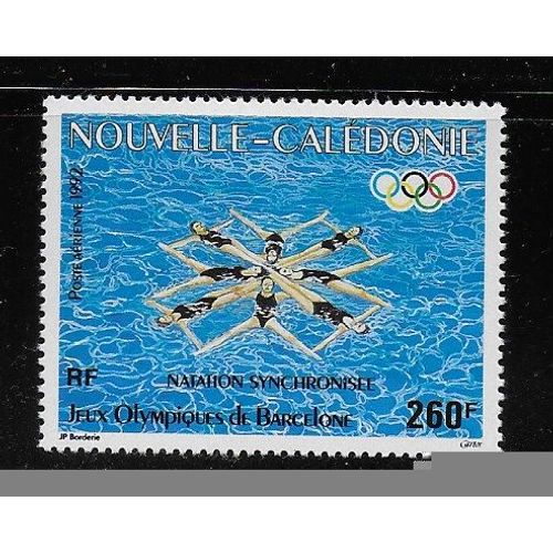 Nouvelle-Caledonie Poste Aerienne 1992 : Jeux Olympiques D'été À Barcelone (Espagne) : Natation Synchronisée En Équipe : Grand Timbre À 260 F. Neuf **