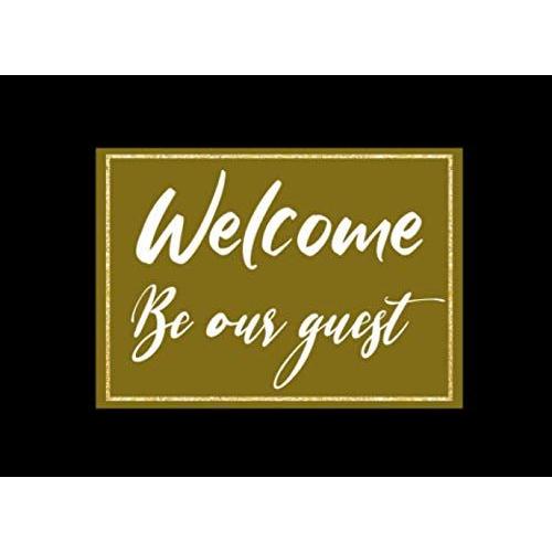 Wedding Guest Book, Welcome - Be Our Guest, Black & Gold (8.25 X 6, 152 Pages): Guestbook - Simply Elegant Black Color With Golden Theme