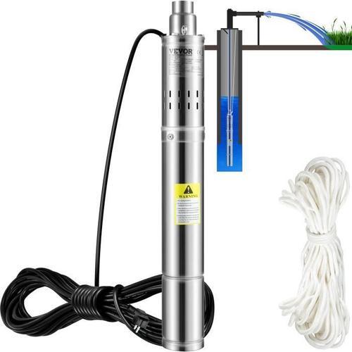 Pompe à Eau pour Puits Profond Inox - VEVOR - 550 W - 35 L-min - 108 m