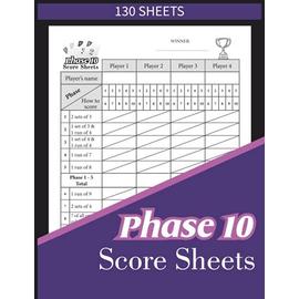 Phase 10 Score Cards 