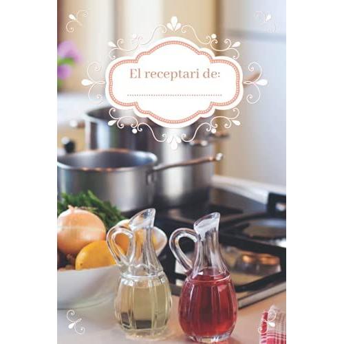 El Receptari De: ...: Llibre De Receptes En Blanc Amb Ndex | Fantstic Receptari Personalitzable | Apunta Fins A 100 Receptes! | Paper Qualitat Crema | Color Rosa