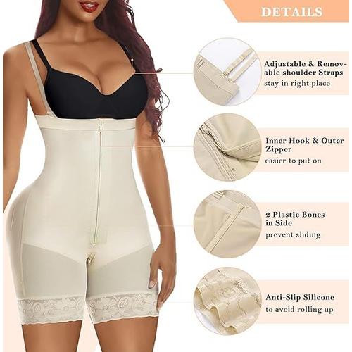 Shapewear Femme Gaine Ventre Plat Invisible Amincissante Zipper