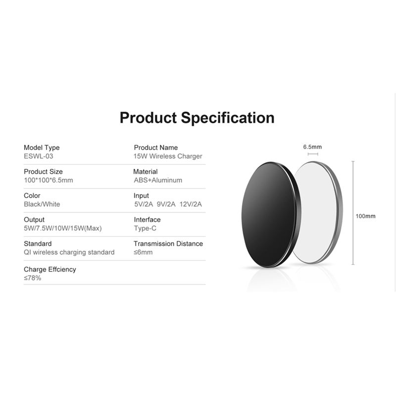 Chargeur Sans Fil 15W pour iPhone 13 12 11 X /Andr...
