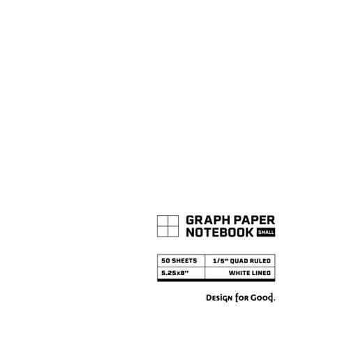 Graph Paper Notebook: Small Notebook, 50 Sheets (100 Pages), Quad Ruled With A 1/5" Grid And White Lines. Compact 5.25 X 8" Size. Office And School ... K-12 And College. Matte Plain White Cover.