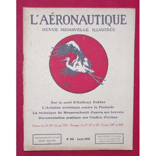 L'Aéronautique - Revue Mensuelle Illustrée - N°248 - Janvier 1940