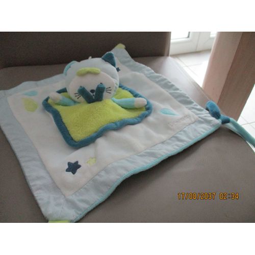 Doudou Plat Chat Bleu Patachon Sauthon