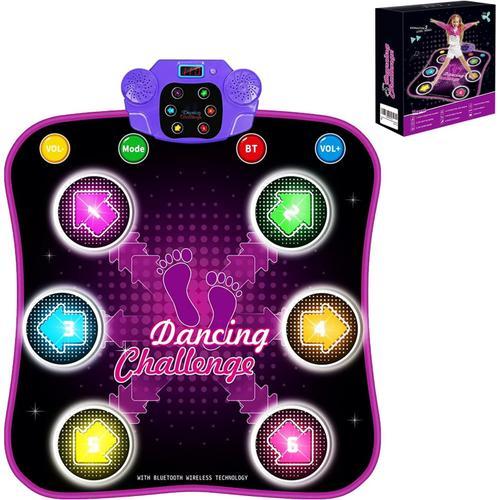 Tapis De Danse Fille Avec Bluetooth Tapis Danse Pour Enfants 3 4 5 6 7 8 9 10+ Ans, Led Lumineux Interactif Musique Tapis De Danse Jouet D'anniversaire De Noël Pour Garçons Filles