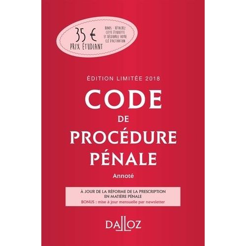 Code De Procédure Pénale Annoté 2018