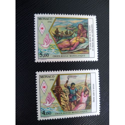 Timbre Monaco Y T 1720 / 1721 Série: Croix Rouge : Sainte Dévote, Patronne De Monaco 1990 ( 011006 )