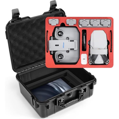 Étui Double Couche Pour Drone Dji Mini 4k,Étanche Mavic Mini 2 Se,Sac De Transport Rigide Pour Drone Dji Mini 4k/Mini 2 Se Et Accessoires Dji Mini 4k [Étui Uniquement],Noir/Rouge.[W236]-Marque Générale