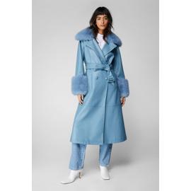 Manteau fourrure bleu online clair