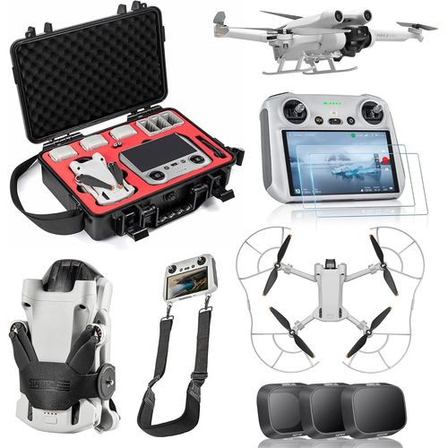 Mini 3 Pro Accessoire Kits,7 En 1 Étui Étanche,Hd Verre,Filtres,Porte-Hélice,Protège-Hélice,Tour De Cou,Train D'atterrissage Pour Dji Mini 3 Pro Accessoire(Hors Drone Et Contrôleur).[W227]-Marque Générale