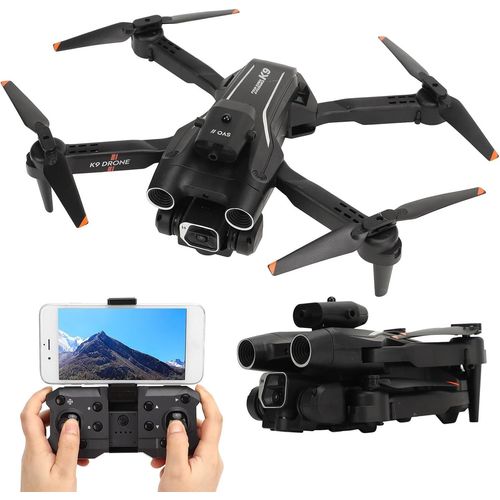 Mini Drone K9 Rc Avec Caméra 4k Hd Daul,Quadricoptère Aérien Pliable Wifi Avec Maintien D'altitude,Mode Sans Tête,Fpv,Retournements 3d,Selfie Gestuel,Vol Facile Et Vol De.[W111]-Marque Générale