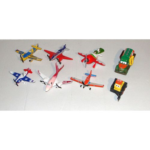 Avion Planes Disney En Metal - Lot 8 Figurines Animation + Chug Et Blackout Mattel