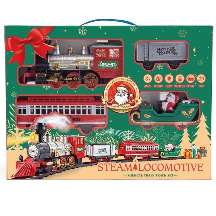 Jouet de train électrique rechargeable avec moteur à vapeur pour enfants 3  4 5 6 7 + ans, ensemble de train modèle, lumière et sons pour garçons
