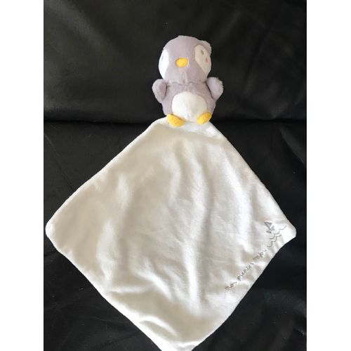 Doudou Mouchoir Mon Premier Sergent Major Chouette Hibou Blanc Gris Bateau