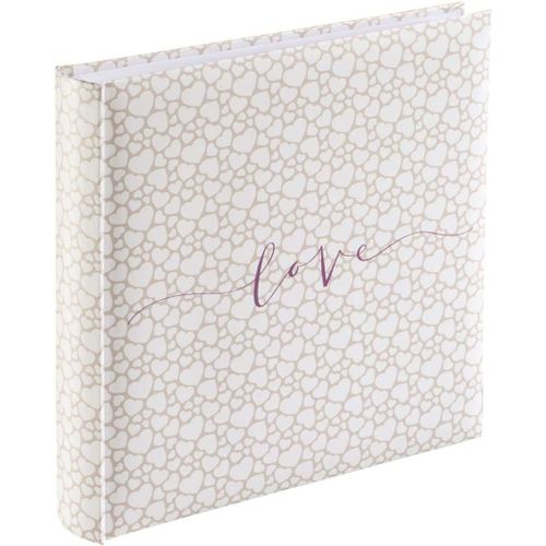 Album Photo Jumbo ""Romance"" À Personnaliser (Album Photo Livre De Mariage Ou Naissance Bébé,Livre D'or Ou Cadeau,30x30 Cm,80 Pages,Motif C?Ur,Titre Love,320 Photos 10x15 Cm) Beige/Blanc.[W726]