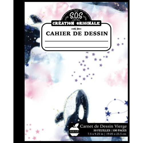 Cahier De Dessin: 100 Pages Composées: 2/3 Page Blanche Et 1/3 À Carreaux Scolaires || Éco-Lié Carnet De Dessin Et D'écriture Cursive (Travaux ... Cp, Ce1, Ce2, Cm1 Et Cm2) Danse Des Orques