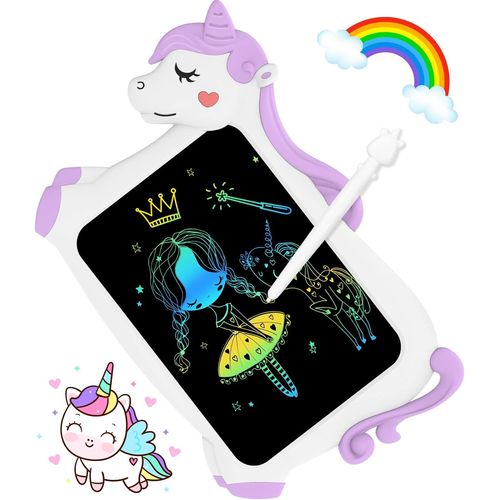 Licorne Jouet Enfant Fille Cadeau -Cadeau Anniversaire Fille Calendrier De L'avent 10 Inch Tablette Educative Tableau Magique