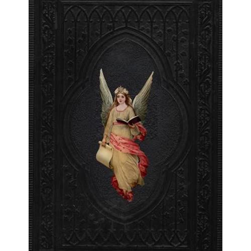 Vintage Angel Notebook: Wide Line Ruled - 300 Pages - 8.5 X 11 Inches Matt Finish Notebook - Featuring A Vintage Angel Upon An Antique, Renaissance, Medieval, Gothic, Old Aged, Bible Style Cover
