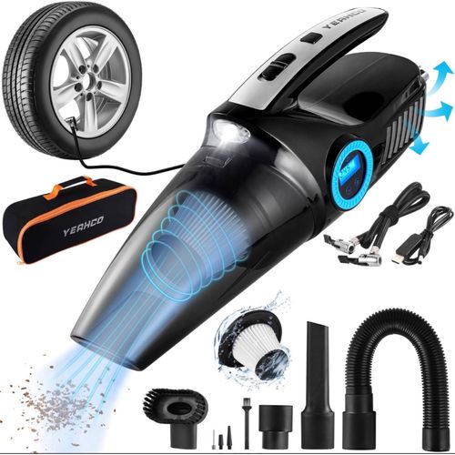 Aspirateur à Main de Voiture 4 en 1, 8 KPA Aspirateur Portatif avec Gonfleur pneu de Voiture