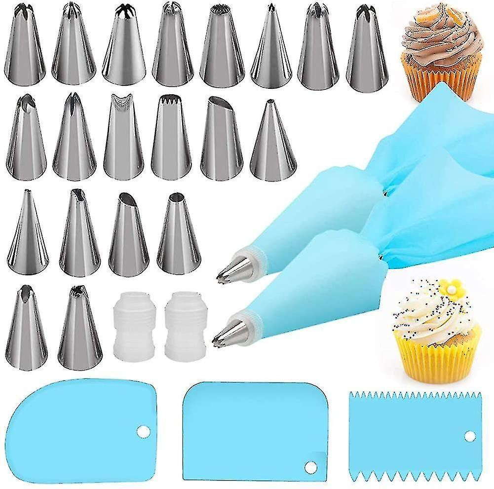 Embouts de poche de glaçage réutilisables en silicone pour crème, outils de  décoration de gâteaux, 6