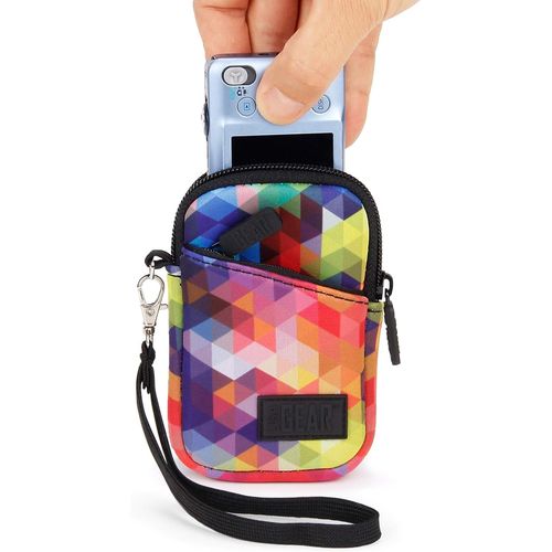 Housse Sacoche Appareil Photo Compact Numérique,Etui Rembourré en Néoprène Résistant,Protection Robuste et Durable-Compatible avec Canon,Sony,Nikon,Pentax,GoPro et Plus-Géométrie