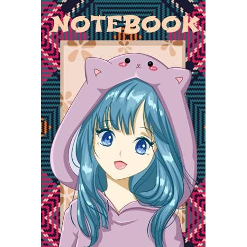 Notebook: Carnet De Notes, Journal Intime Visuel Bd Manga Fille, Ados, 120 Pages Lignées, Couverture 15,24 X 22,86 Cm, Format A5 Couverture Finition ... Mignon, Objet Original Et Intemporel.