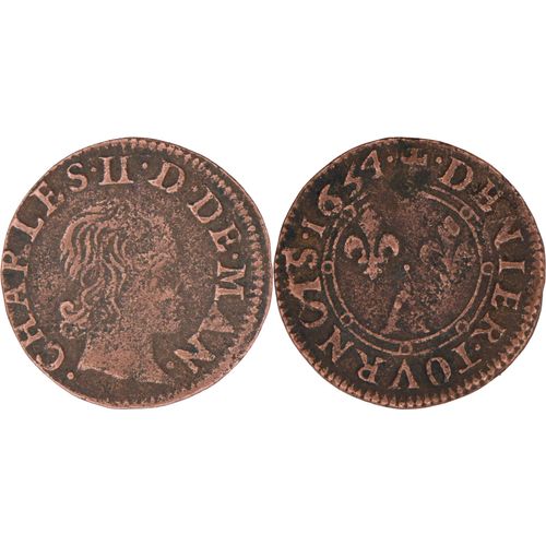 France - 1654 - Denier Tournois - Charles Ii De Gonzague - 16-009