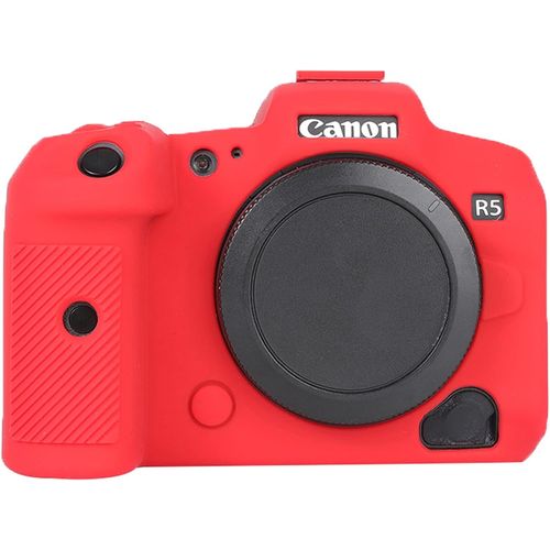 Étui de protection en silicone souple pour appareil photo Canon EOS R5 EOSR5,Rouge,Étui pour appareil photo
