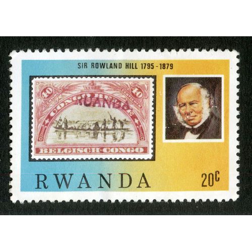 Timbre Non Oblitéré Rwanda, Sir Rowland Hill 1795 - 1879, 20 C
