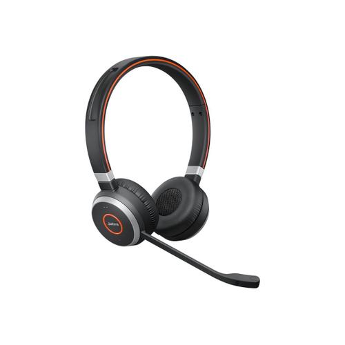 Jabra Evolve 65 MS stereo - Micro-casque - sur-oreille - Bluetooth - sans fil - NFC* - USB - Certifié pour Skype for Business