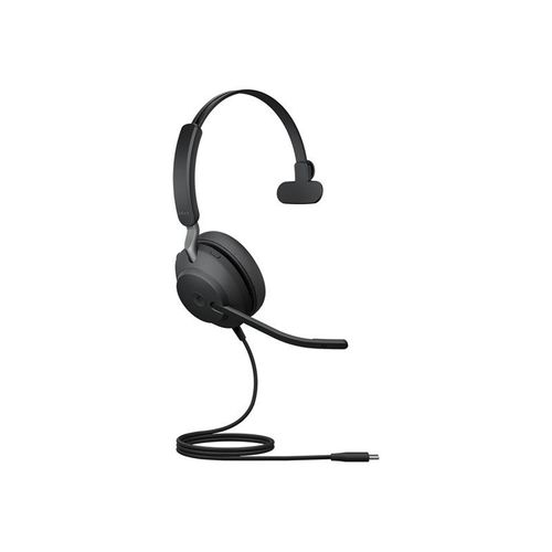 Jabra Evolve2 40 MS Mono - Micro-casque - sur-oreille - convertible - filaire - USB-C - isolation acoustique - Certifié pour Microsoft Teams