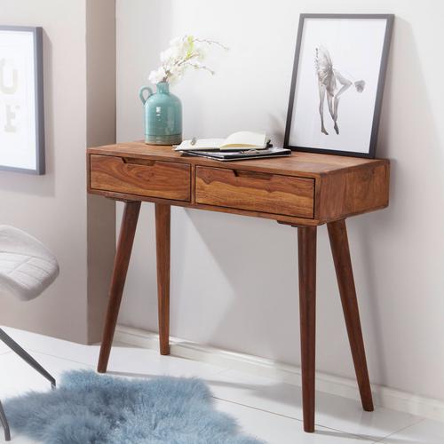 Table Console Bois Massif 90x76x36cm Table De Couloir Table De Bureau