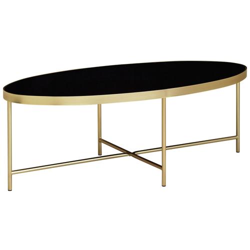 Table Basse En Verre Noir Table De Salon Ovale 110 X 56 Table En Verre Or