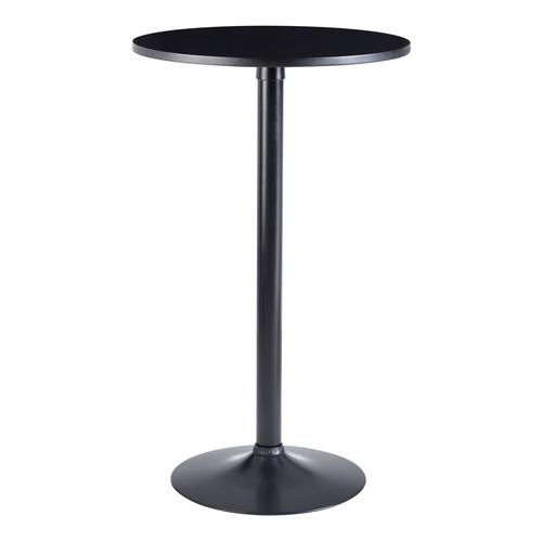 Table De Bar Table Haute Noire Ø 60 Cm Table Bistrot Métal / Bois Table Ronde