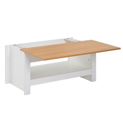 Table Basse 85 Cm Blanc / Table De Salon En Chêne Avec Rangements Table Basse