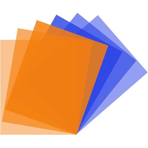 Lot de 6 filtres en gel de correction de couleur 40 x 50 cm-Feuille d'éclairage chaude orange bleu pour studio photo,lampe de poche,lumière LED