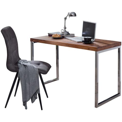 Table De Bureau Bois Massif 120x76x60cm Table D'ordinateur Table Console