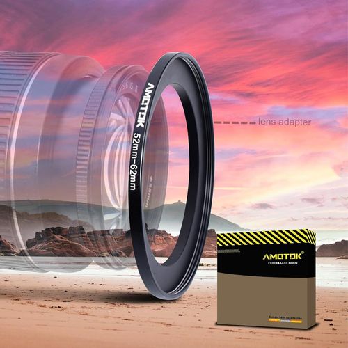 Bague d'adaptation de filtre Step Up de 52 mm à 62 mm,compatible avec objectif 52 mm vers 62 mm (UV-CPL-ND)