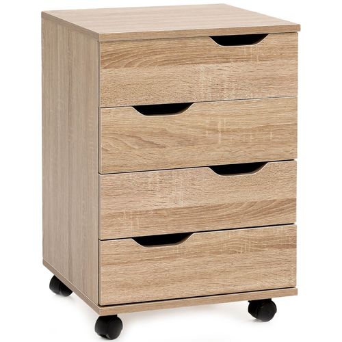 Caisson De Bureau 40x60x40 Cm Placard De Rangement Mobile Avec Roulettes